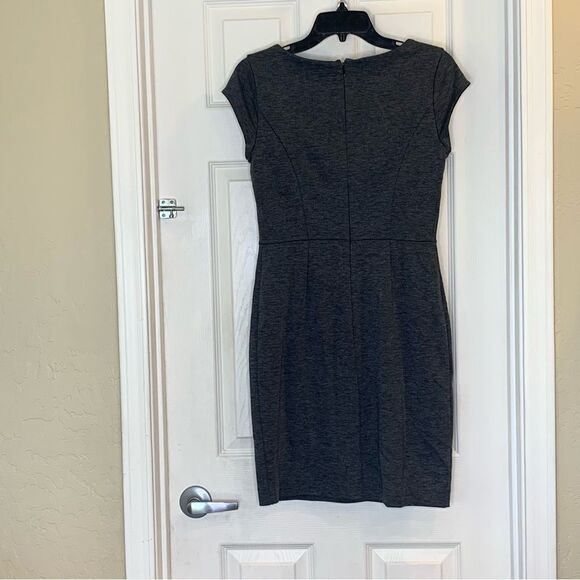 Banana Republic Factory Cap Sleeves Cutout Neck Knee Length Dress, Gray Size 2 - Picture 9 of 10